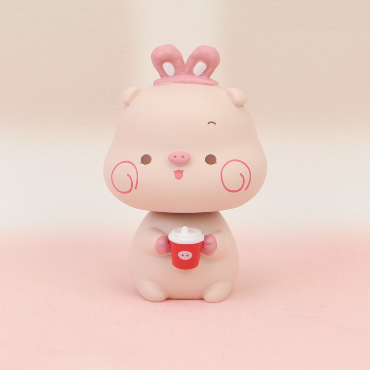 Set 6 mô hình heo lợn má hồng biểu cảm đáng yêu dễ thương để bàn học, làm việc, trang trí nhà cửa, quà tặng bạn bè - Ráp