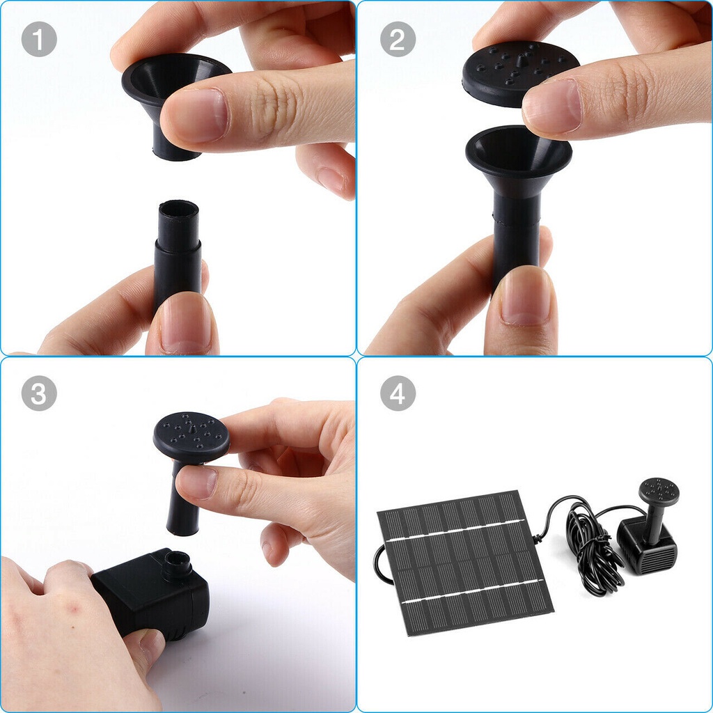 Máy Bơm Nước Bằng Năng Lượng Mặt Trời Màu Đen 7v 1.2w 180l / H