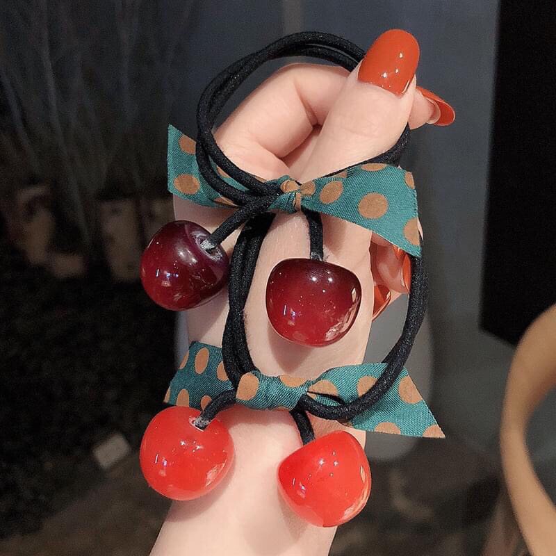 Dây buộc tóc cherry Hàn quốc cực xinh cho bạn gái