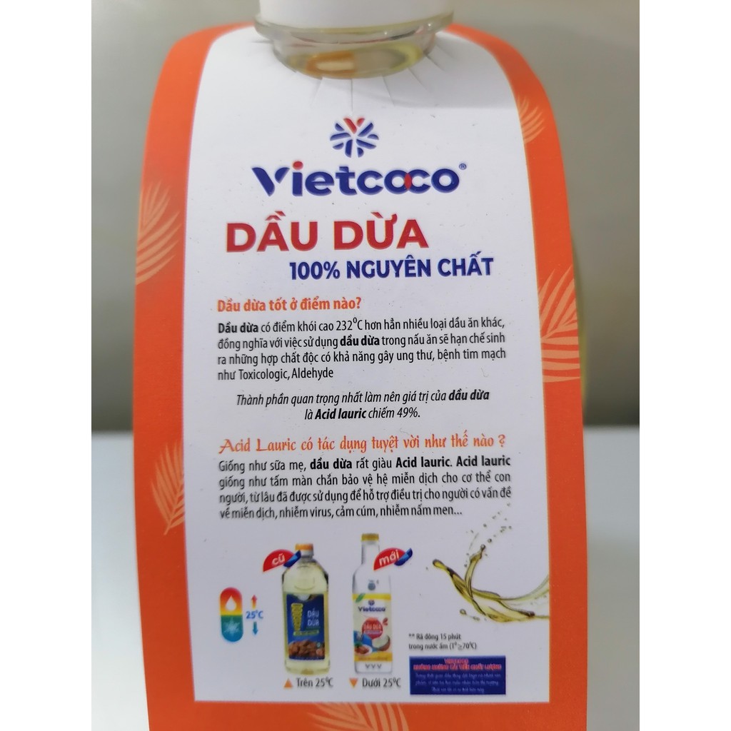 [Bình 2 Lít] DẦU DỪA NGUYÊN CHẤT [VN] VIETCOCO Pure Coconut Oil (halal)