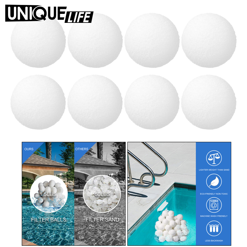 [Unique Life]Fiber Pool Filter Ball, Reusable Sand Filter Cartridges Replacement for Swimming Pool Filter Pump and Aquarium