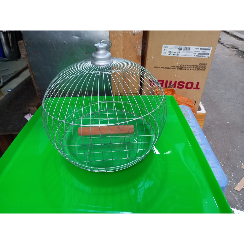 Lồng chim cu gáy bằng kẽm đầy đủ phụ kiện
