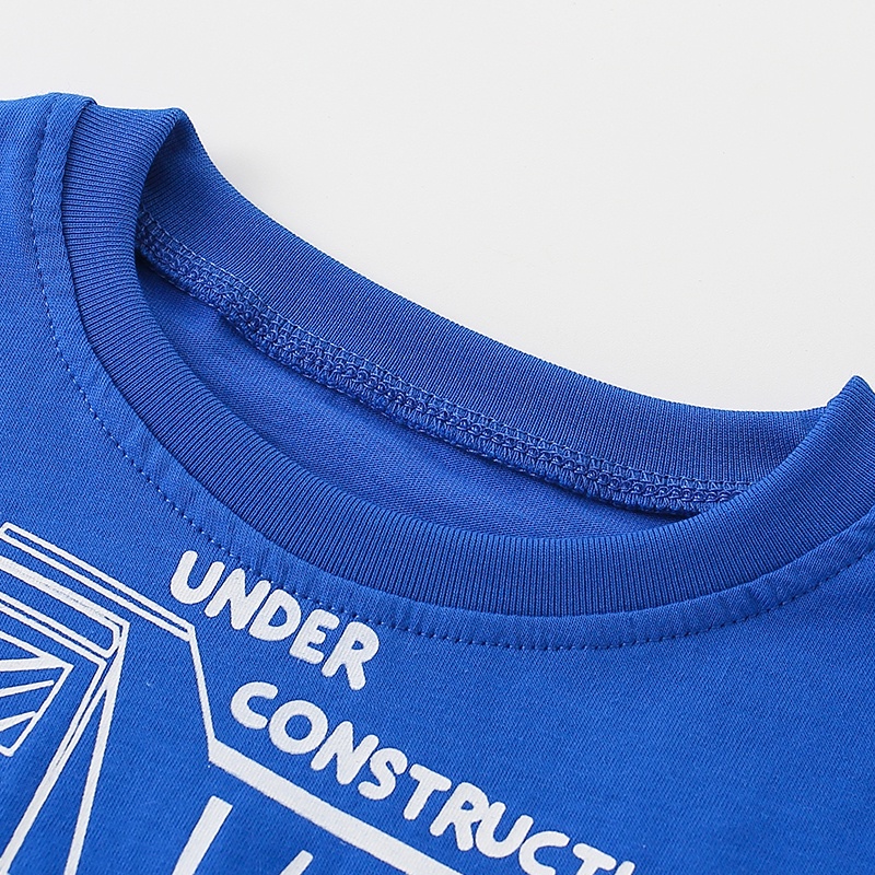 Áo Thun Cotton Tay Ngắn Cổ Tròn In Họa Tiết Hoạt Hình Dễ Thương Thời Trang Mùa Hè Cho Bé Trai