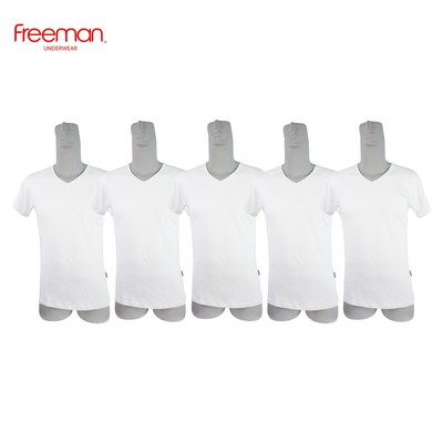Áo thun nam Freeman, cổ tim tay ngắn, chất liệu cotton thoáng mát TSF315 [Combo 5]