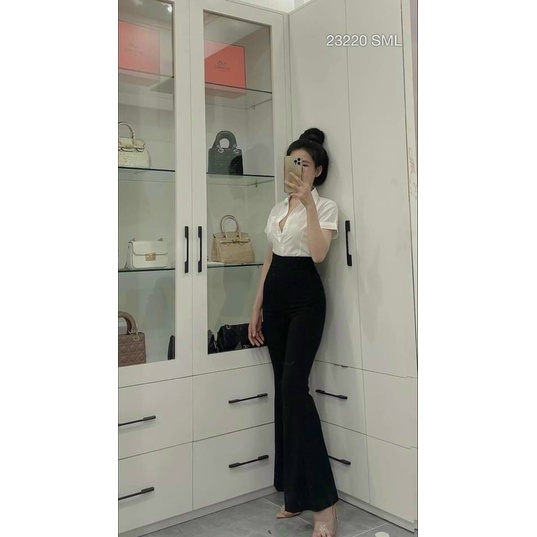 Quần tây ống loe lưng cao siêu hach dáng , chất tuyết mưa dày dặn đủ size  S M L