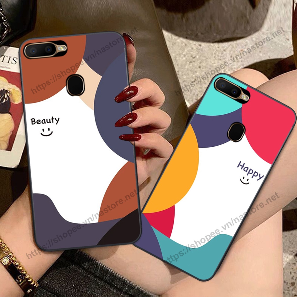 Ốp lưng Oppo A5s / A7 / F9 / A12 / Realme 2 Pro mặt cười, họa tiết caro đơn giản đẹp cute
