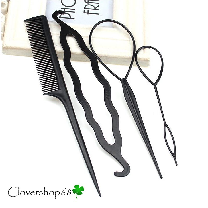 Bộ Dụng Cụ Làm Tóc Đa Năng 4 Món - Dụng cụ tạo kiểu tóc thông minh   🍀 Clovershop68 🍀