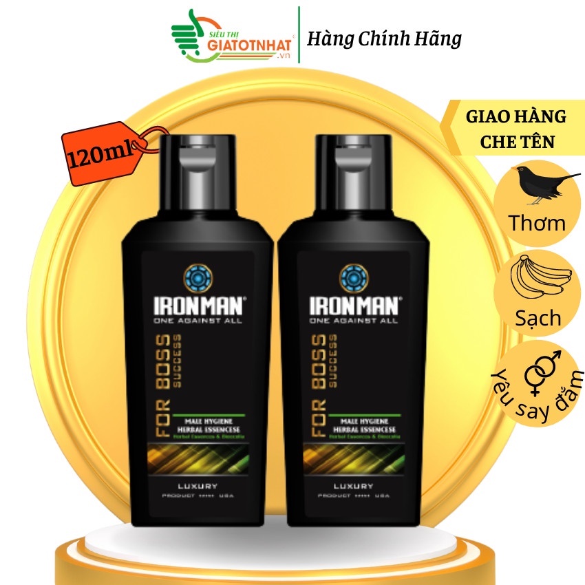 Dung dịch vệ sinh nam Ironman 120ml dạng gel tạo bọt dịu nhẹ an toàn cho nam giới giúp làm sạch nấm ngứa khử mùi hôi