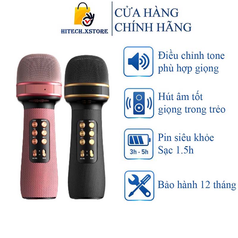 Micro Karaoke Bluetooth Kèm Loa Bluetooth Mini WS-898 Nâng giọng cực chất Loa Bluetooth Karaoke Gia Đình Có Thu Âm