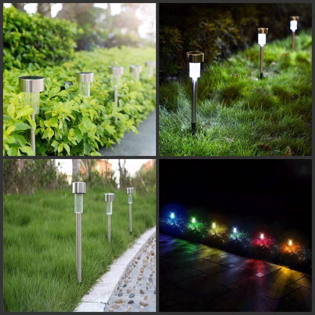 Đèn LED bãi cỏ sân vườn ngoài trời không dây sử dụng năng lượng mặt trời bằng thép không gỉ chống nước