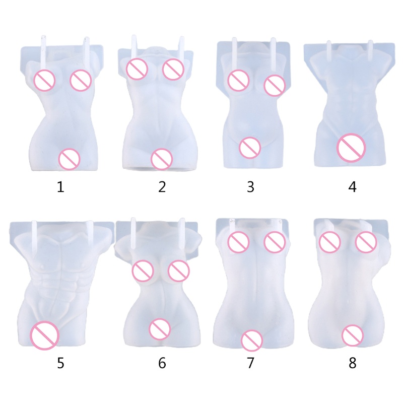 Khuôn Silicone Tạo Hình Làm Xà Phòng Hình Nam &amp; Nữ 3D DIY