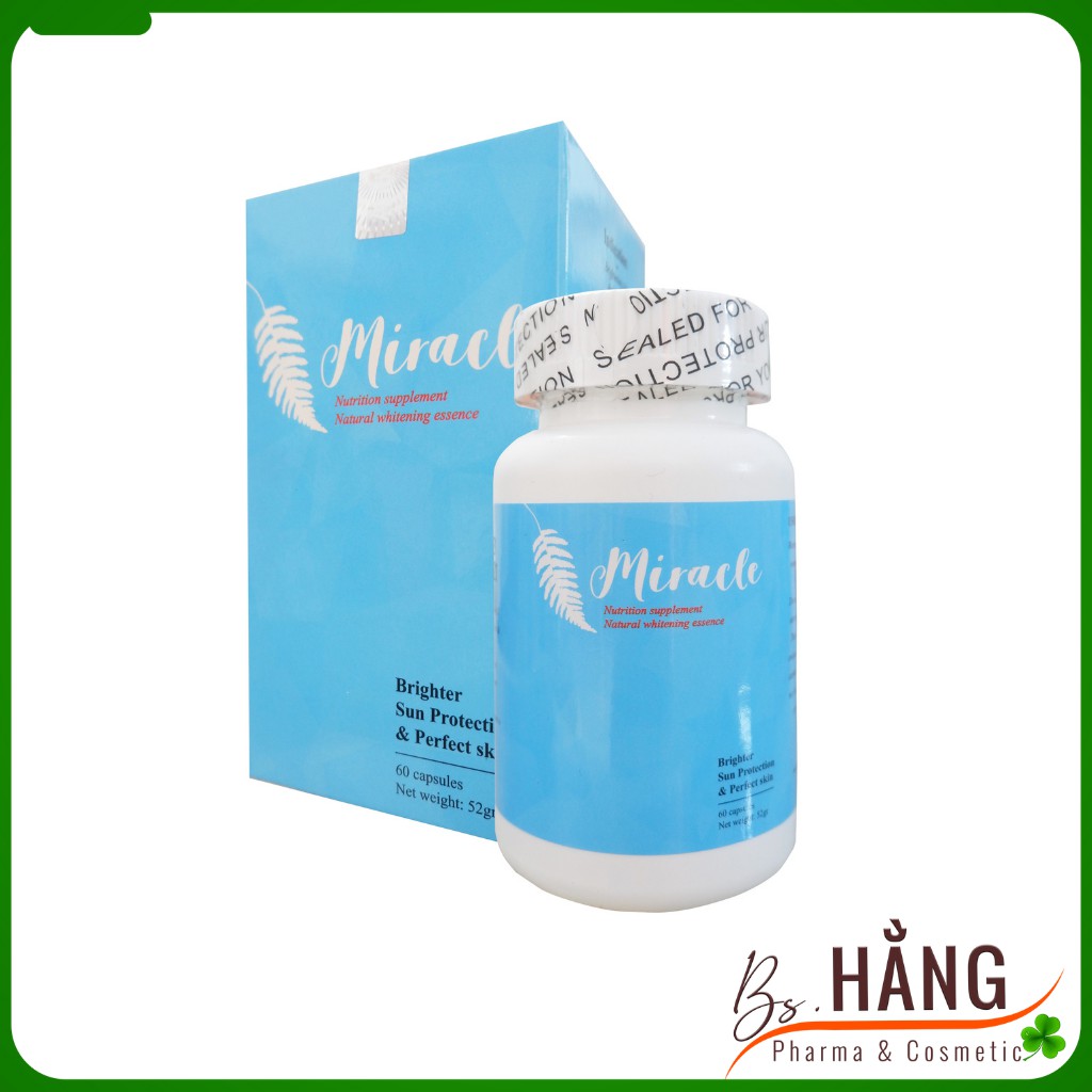 ✅[Chính Hãng] Viên Uống MIRACLE Sáng Da, Hỗ Trợ Giảm Thâm Nám, Chống Lão Hóa, Hộp 60 Viên