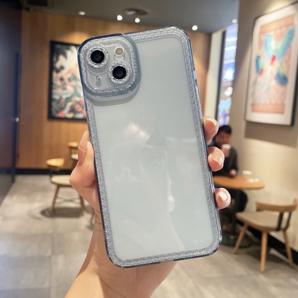 Ốp Điện Thoại TPU Mềm Trong Suốt Chống Sốc Phối Kim Tuyến Cho Iphone 14 11 12 13 Xr X Xs Pro Max