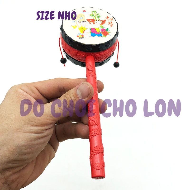 Đồ chơi trống lắc cầm tay họa tiết dân gian bằng nhựa 9922A