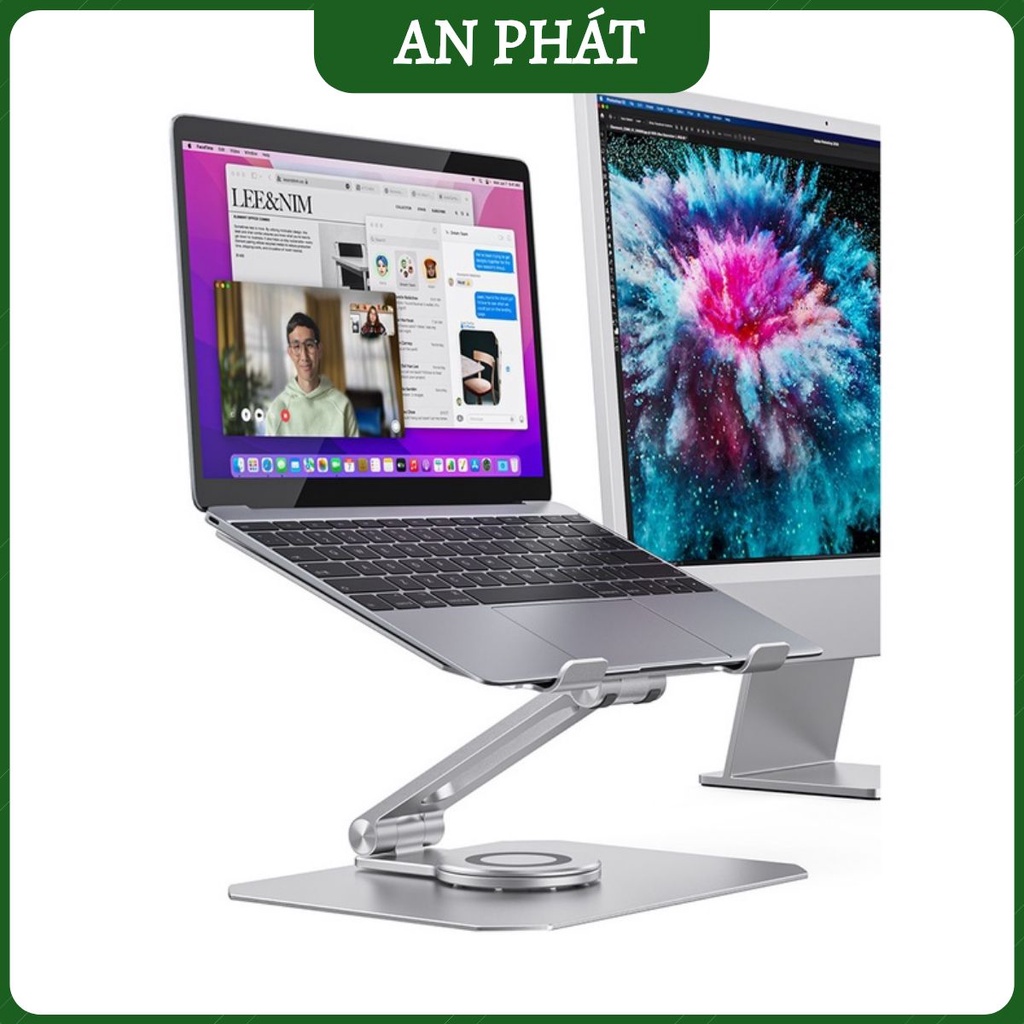 Giá đỡ Laptop, Macbook, máy tính hãng Boneruy L05 chân đế xoay 360 độ chắc chắn cao cấp cho máy 11 - 16 inch.