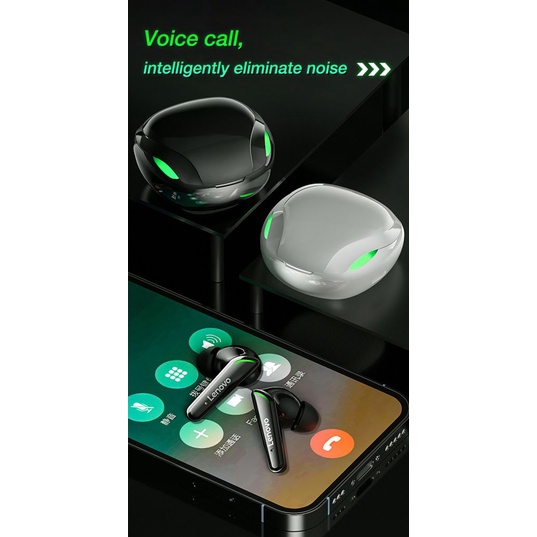 【Ready stock】 Original Lenovo XT92 TWS Earphone Wireless Bluetooth-compatible Headphones AI Control Gaming Headset Stereo bass With Mic Noise Reduction