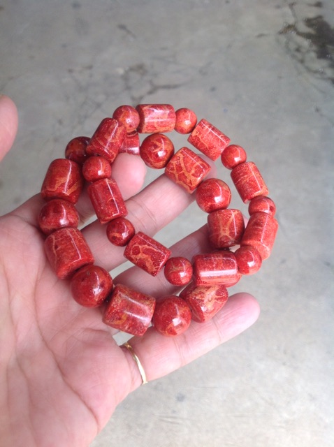 Vòng đeo tay hạt Mic trúc san hô đỏ