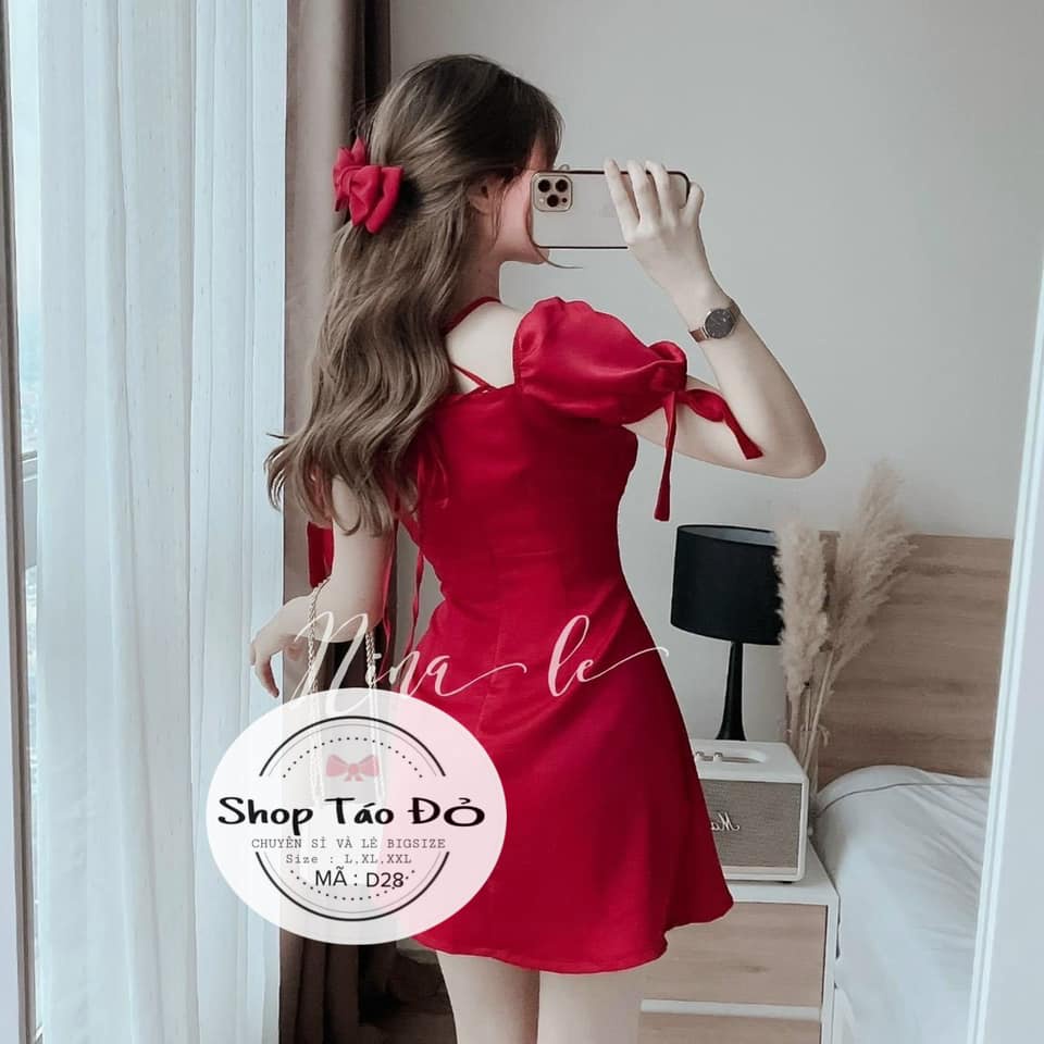 (TÁO ĐỎ BIGSIZE 55-90KG) ĐẦM YẾM CỘT DÂY KHOÉT VAI SANG CHẢNH, DỄ THƯƠNG D28 ( ảnh thật shop chụp 100%)🍎🍎🍎 | BigBuy360 - bigbuy360.vn