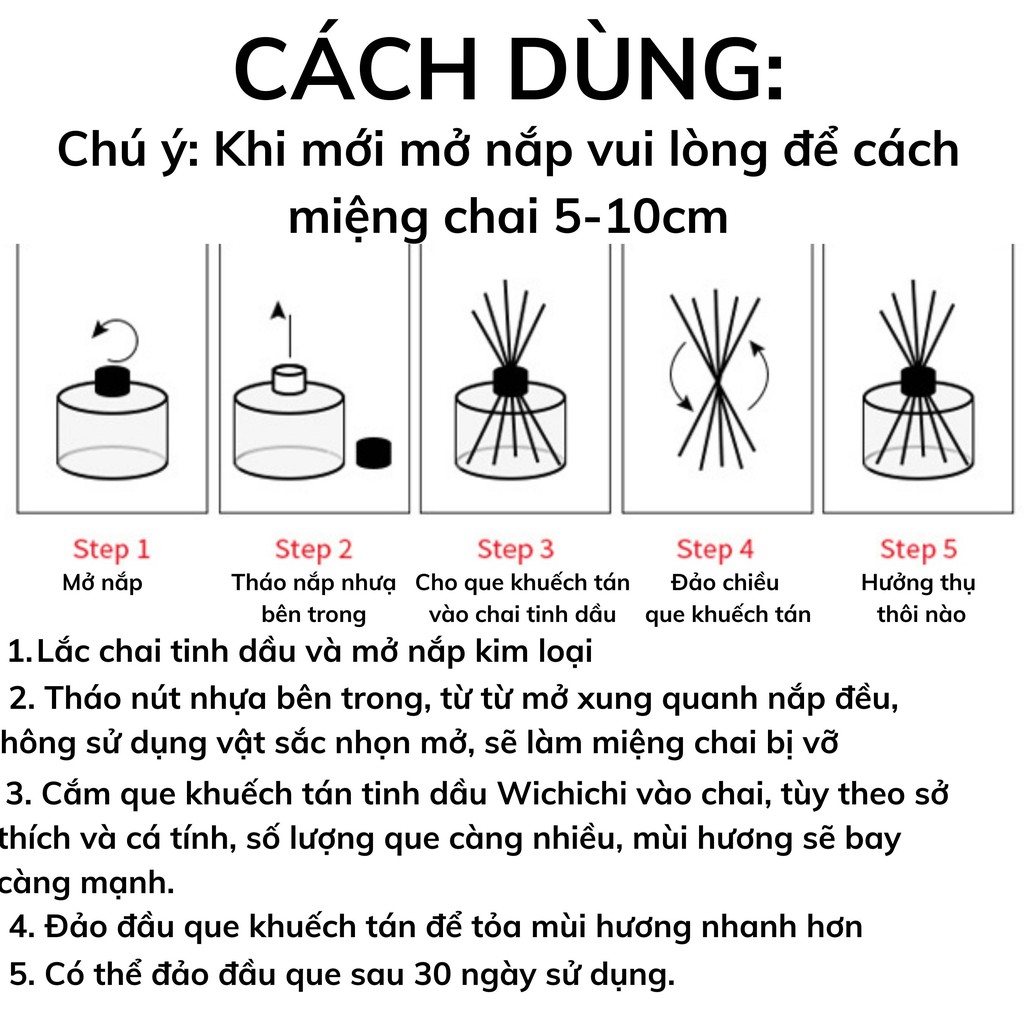 Tinh dầu thơm phòng WIACHNN tinh dầu thiên nhiên thơm phòng ngủ có que gỗ khuếch tán thơm để phòng ngủ