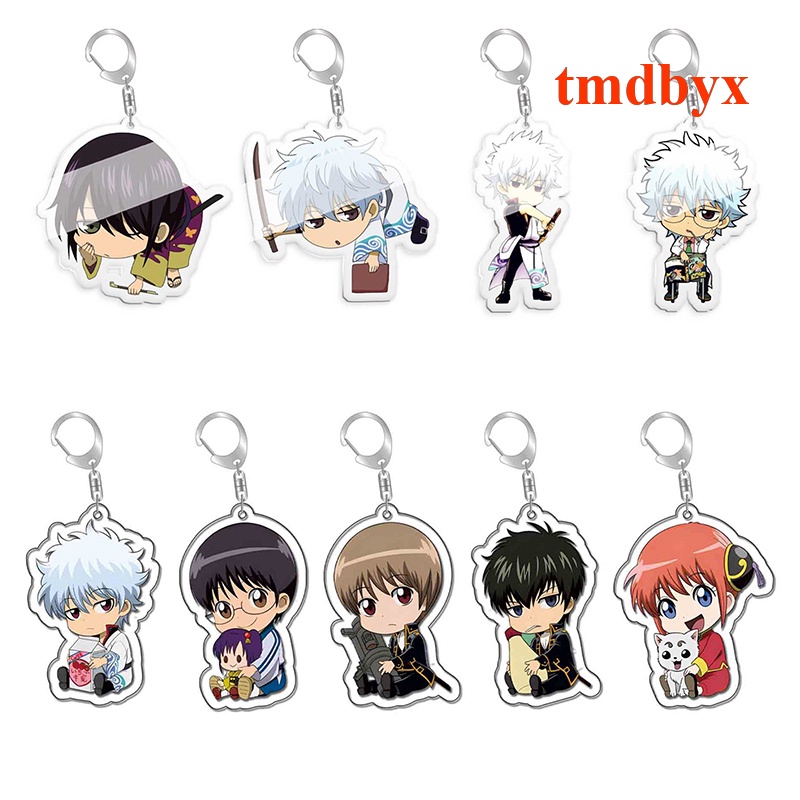 Móc Khóa Hai Mặt Bằng Acrylic Hình Gintama Dễ Thương