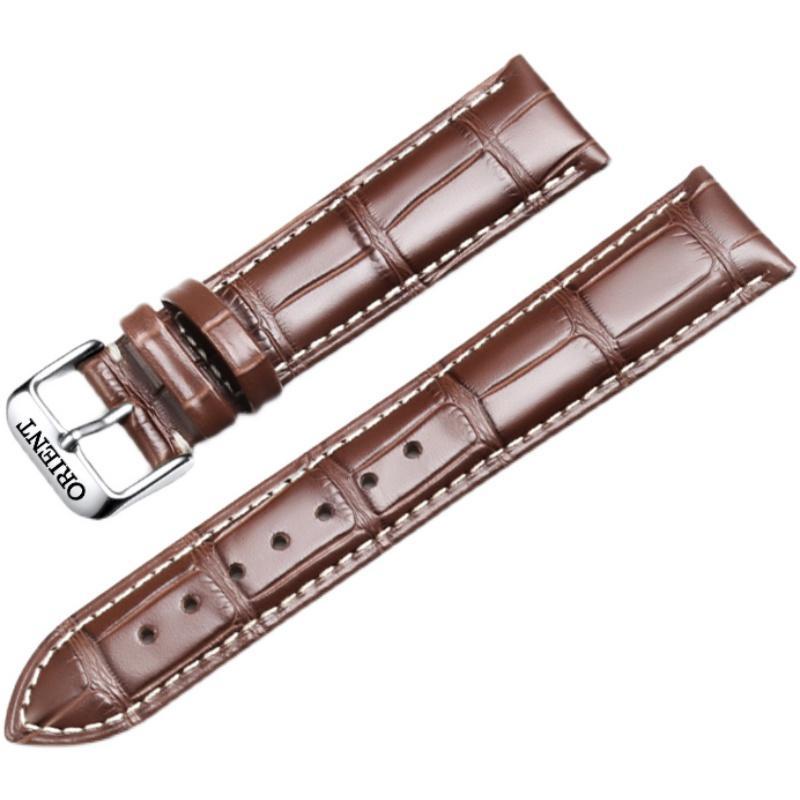 8-8✈Orient / Phương Đông Đồng Hồ Đeo Tay Dây Đôi Hình Chữ Nhật Hai Đầu Bằng Da Sư Tử Có Khóa pin Phụ Kiện 20 Cho Nam Và Nữ