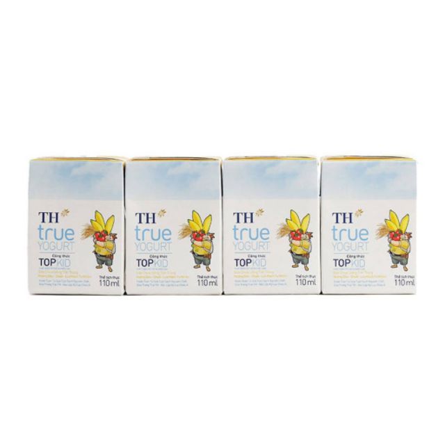 Sữa Chua Uống Tiệt Trùng TH True Yogurt TopKid Hương Dâu - Chuối - Lúa Mạch