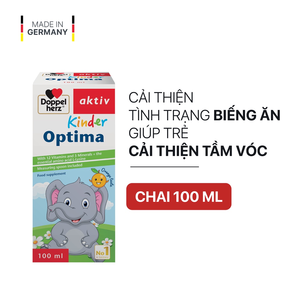 Bộ đôi ăn ngon và bổ sung vitamin D3 tăng đề kháng cho bé Doppelherz Kinder Optima + D3 Drops