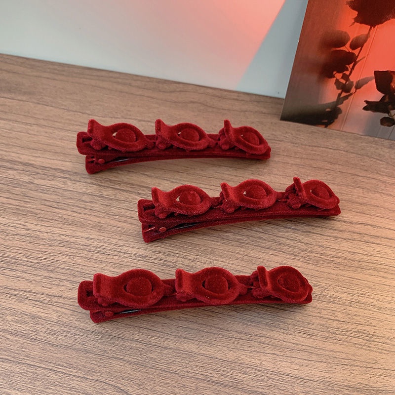 Kẹp tóc bện màu trơn đơn giản thời trang năm mới cho bé gái