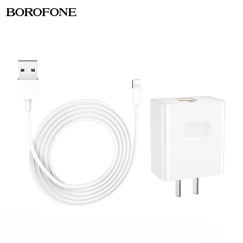 Cốc sạc và Bộ cốc cáp sạc Borofone CD2 25W 5A - chân Lightning / Micro-USB / Type-C (Trắng) - Nhất Tín Computer