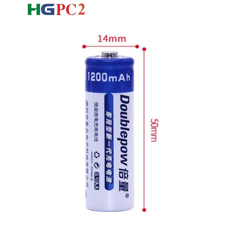 Bộ 4 viên pin tiểu sạc Doublepow AA 1200mAh