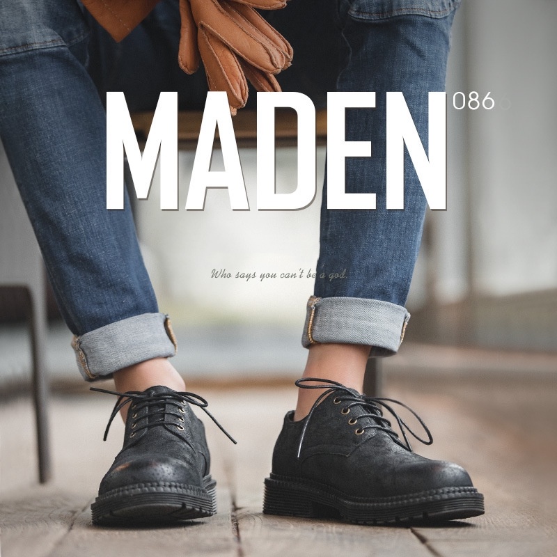 Maden Giày Tây Da Mũi Lớn Phong Cách Hàn Quốc Cho Nam