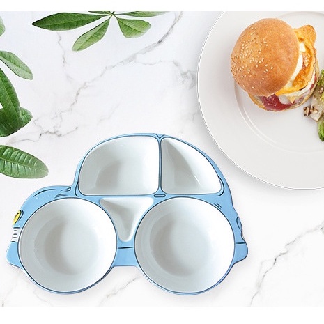 [Siêu rẻ] Khay ăn dặm chia ngăn cho bé họa tiết xinh xắn nhiều mẫu