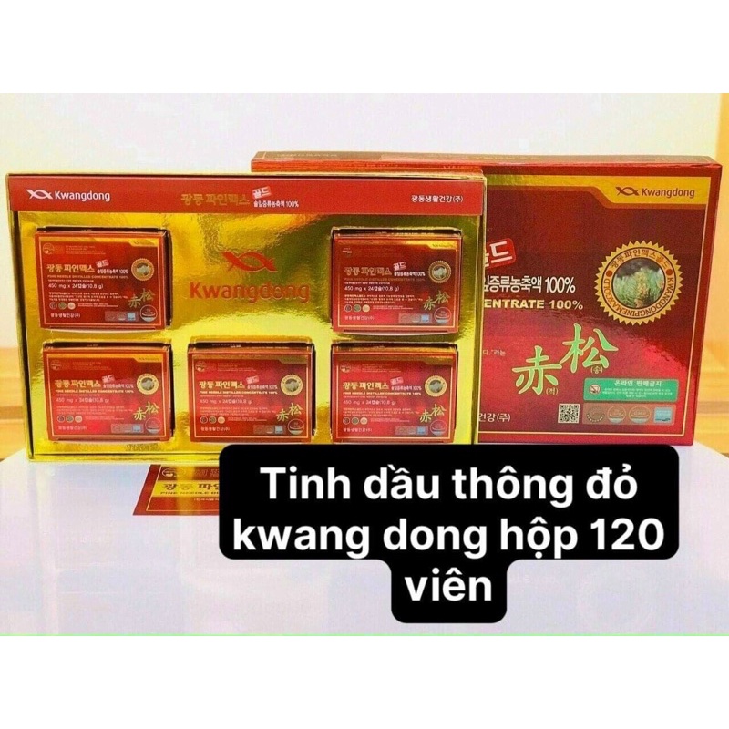 Chính Hãng ) Tinh dầu thông đỏ Kwangdong Hàn Quốc giúp ăn ngủ tốt, kéo dài tuổi thọ hộp 120 viên
