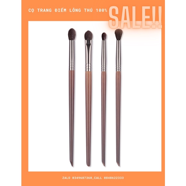 Set 4 cọ trang điểm đánh phấn mắt chất liệu lông dê