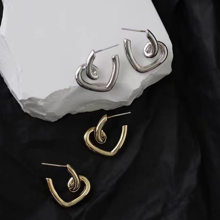 Bông Tai Mạ Bạc 925 Hình Trái Tim Đáng Yêu Cho Nữ