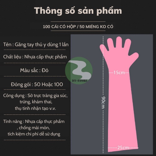 Găng tay thụ tinh nhân tạo 90Cm Nilong DN45