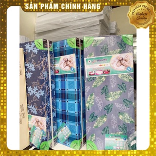 Đệm bông ép tinh khiết kháng khuẩn trải giường gấp 3 khúc Hanviko vỏ cotton bảo hành 3 năm ruột đệm
