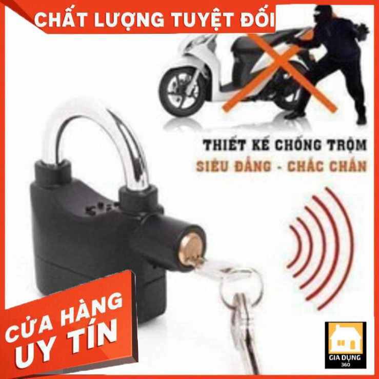 Khóa Chống Trộm Xe Máy Có Còi Báo Động - Ổ Khóa Chống Trộm Nhỏ Gọn ( Tặng Kèm Pin )