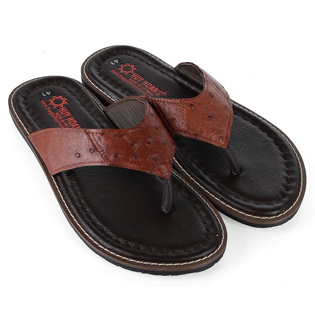 Dép nam da đà điểu Huy Hoàng da hột nhiều loại nhiều màu HP97414-15-16-18-19-20