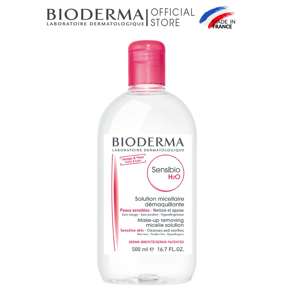 [Mã FMCGMALL -8% đơn 250K] Dung dịch làm sạch và tẩy trang công nghệ Micellar Bioderma Sensibio H2O 500ml