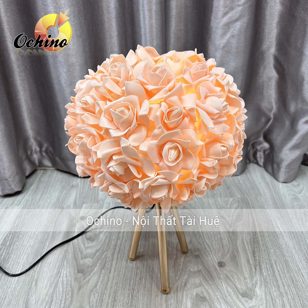 Đèn Ngủ Hoa Hồng Chân Vàng Trang Trí Decor Phòng Ngủ Phòng Cưới (Ảnh Và Video Shop Chụp)