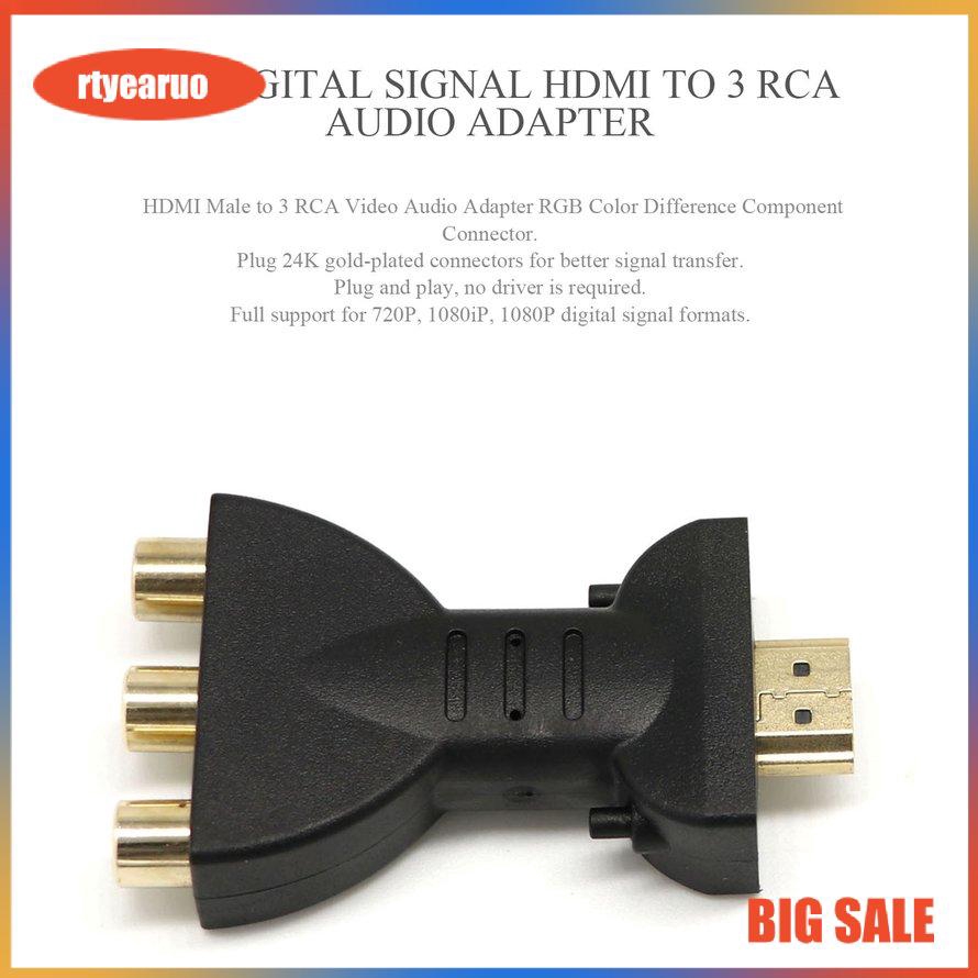 【199k0207】AV Digital Signal HDMI To 3 RCA Audio Adapter Component Converter Video Audio