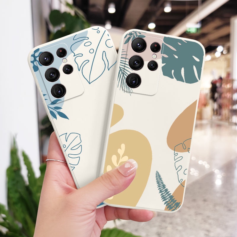 Bao Da Điện Thoại Họa Tiết Lá Cây Cho samsung galaxy galaxy s23 s22 fe ultra plus Ốp