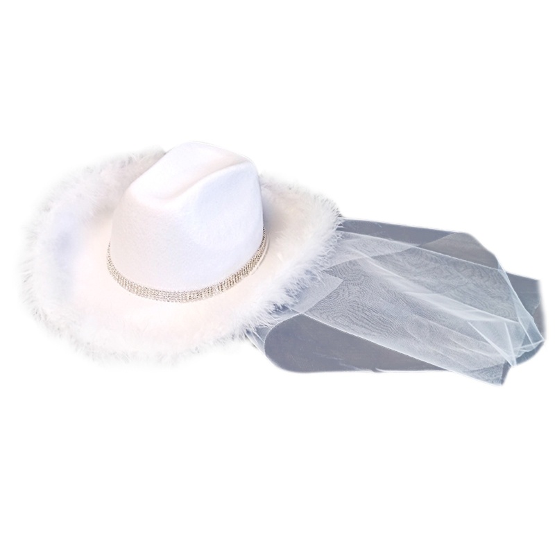 Mũ Fedora Đính Đá Cho Cô Dâu Chụp Ảnh