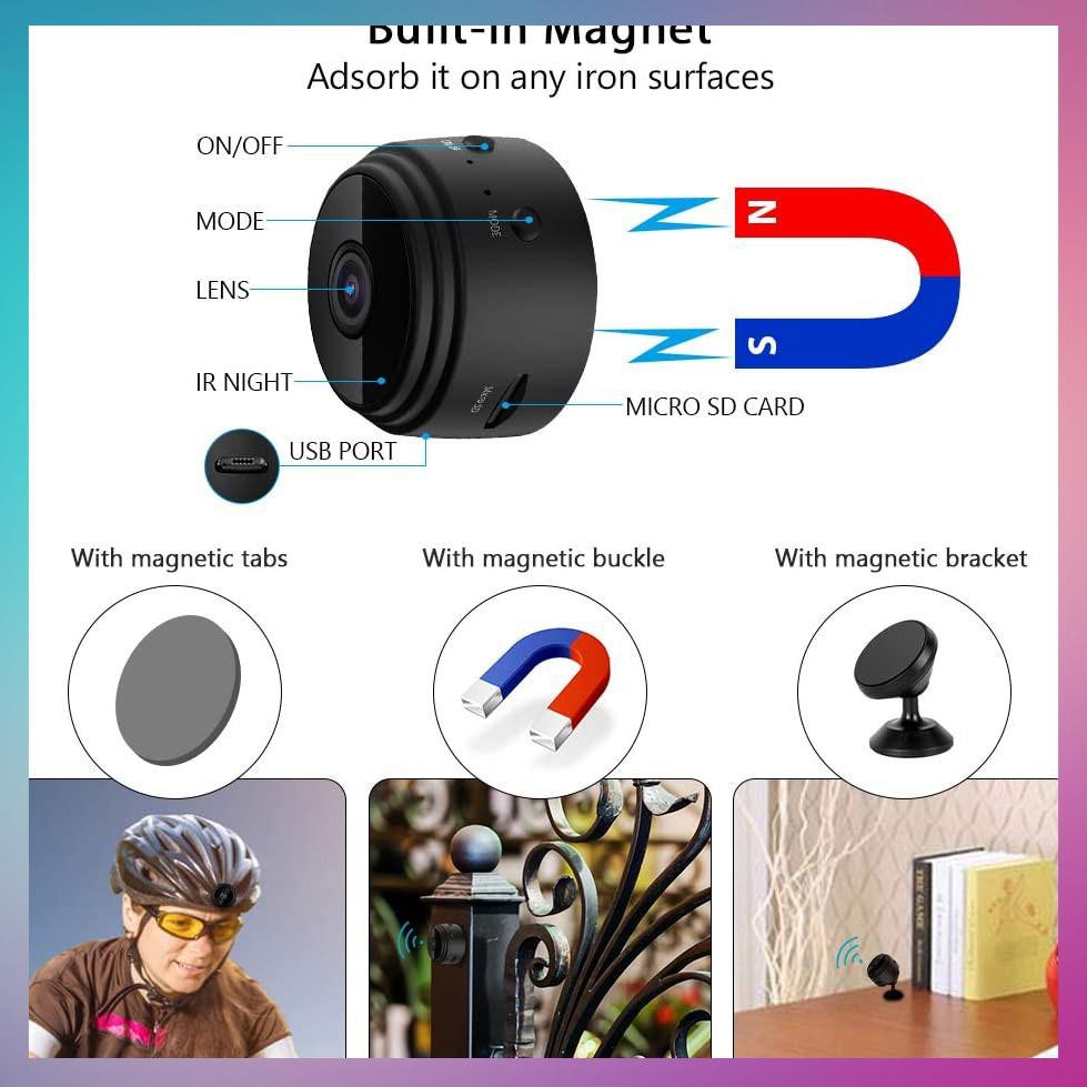 Camera Mini Không Dây 1080 Full HD, Camera Siêu Nhỏ Kết Nối Wifi, Quay Ban Đêm Chống Trộm