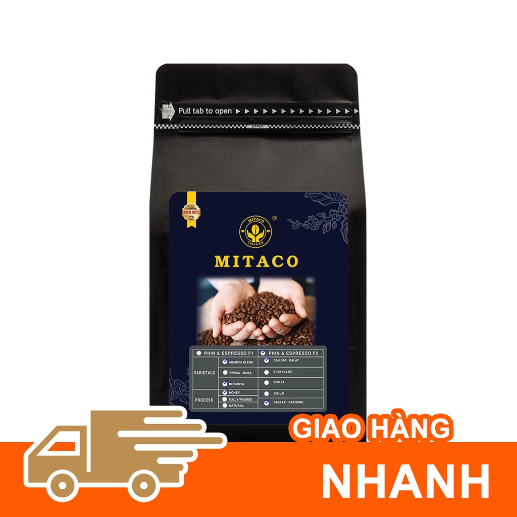 Cà phê nguyên chất Hảo Hạng F2 MITACO COFFEE (Gói 250g)