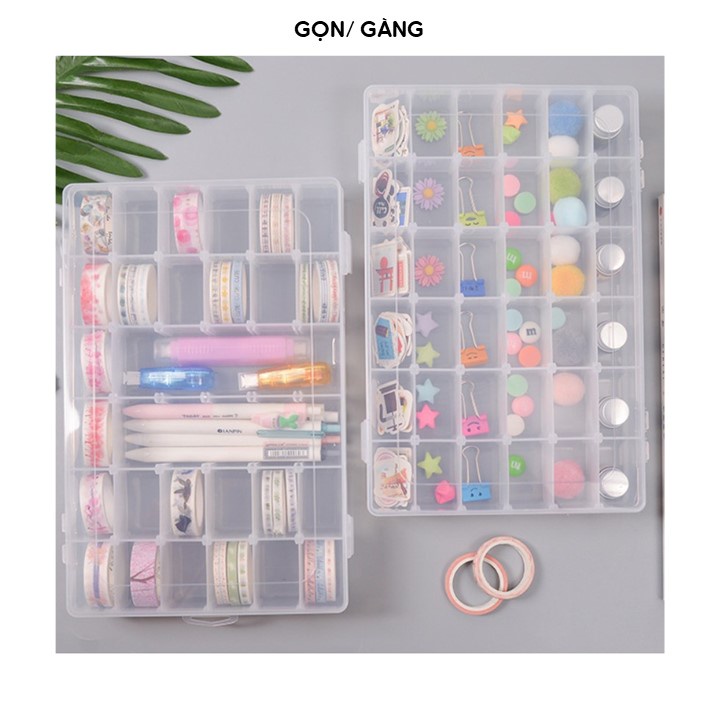 Hộp đựng trang sức chia ngăn tháo rời 15 18 24 28 36 ngăn nhựa to hộp đựng linh kiện phụ kiện mỹ phẩm ốc vít đồ Gọn Gàng