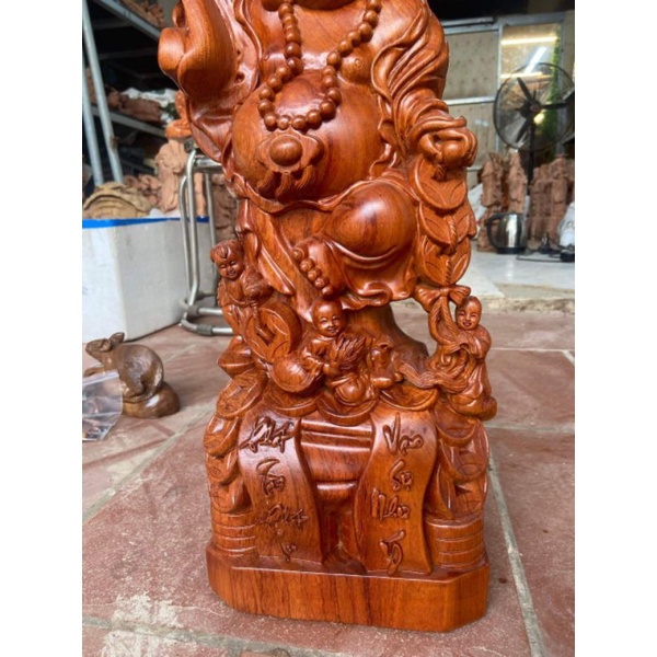Tượng phật di lặc ngũ phúc cưỡi nghê cao 60cm