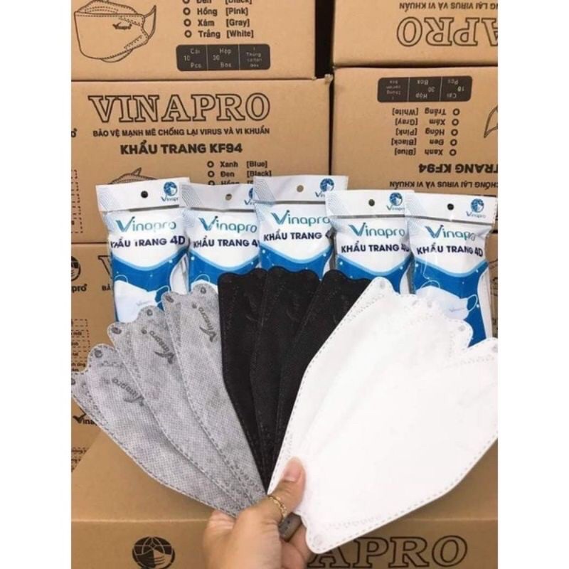 Khẩu trang KF94 Vinapro 4D - gói 10 cái
