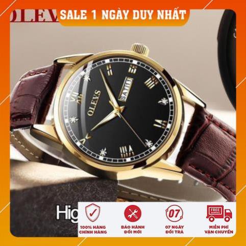 [Chính Hãng 100%] Đồng Hồ Nam - Đồng hồ thời trang nam OLEVS OL6602 dây da chính hãng size 40mm